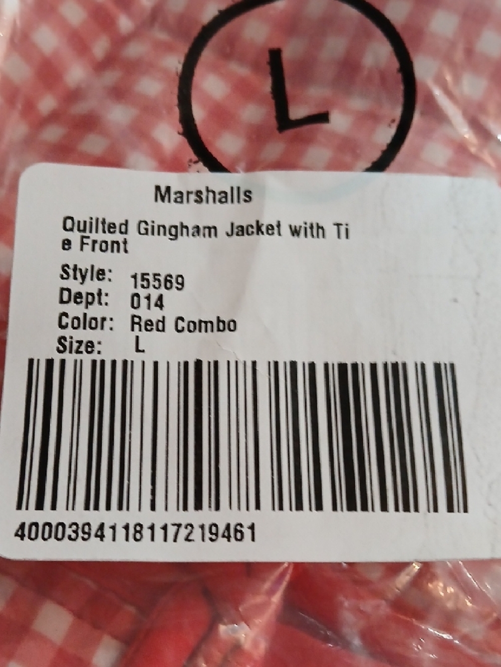 Stoosh Red and White Gingham Tie-Front Quilted Vest - Picture 8 of 10